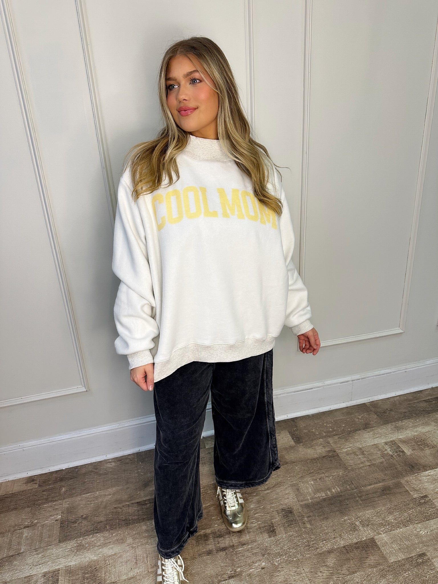 Mother/ Cool Mom reversible mock neck