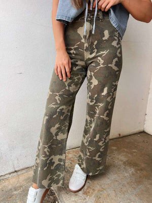 camo wide leg pant