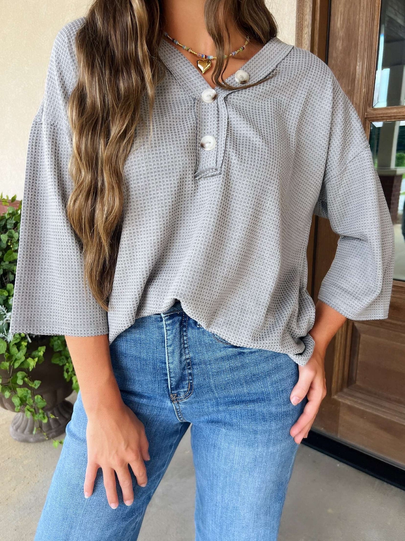 brexley henley - heather grey