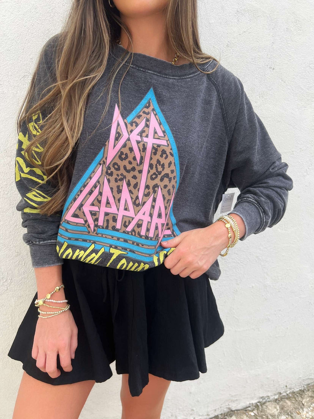 Recycled Karma Def Leppard world tour burnout sweatshirt