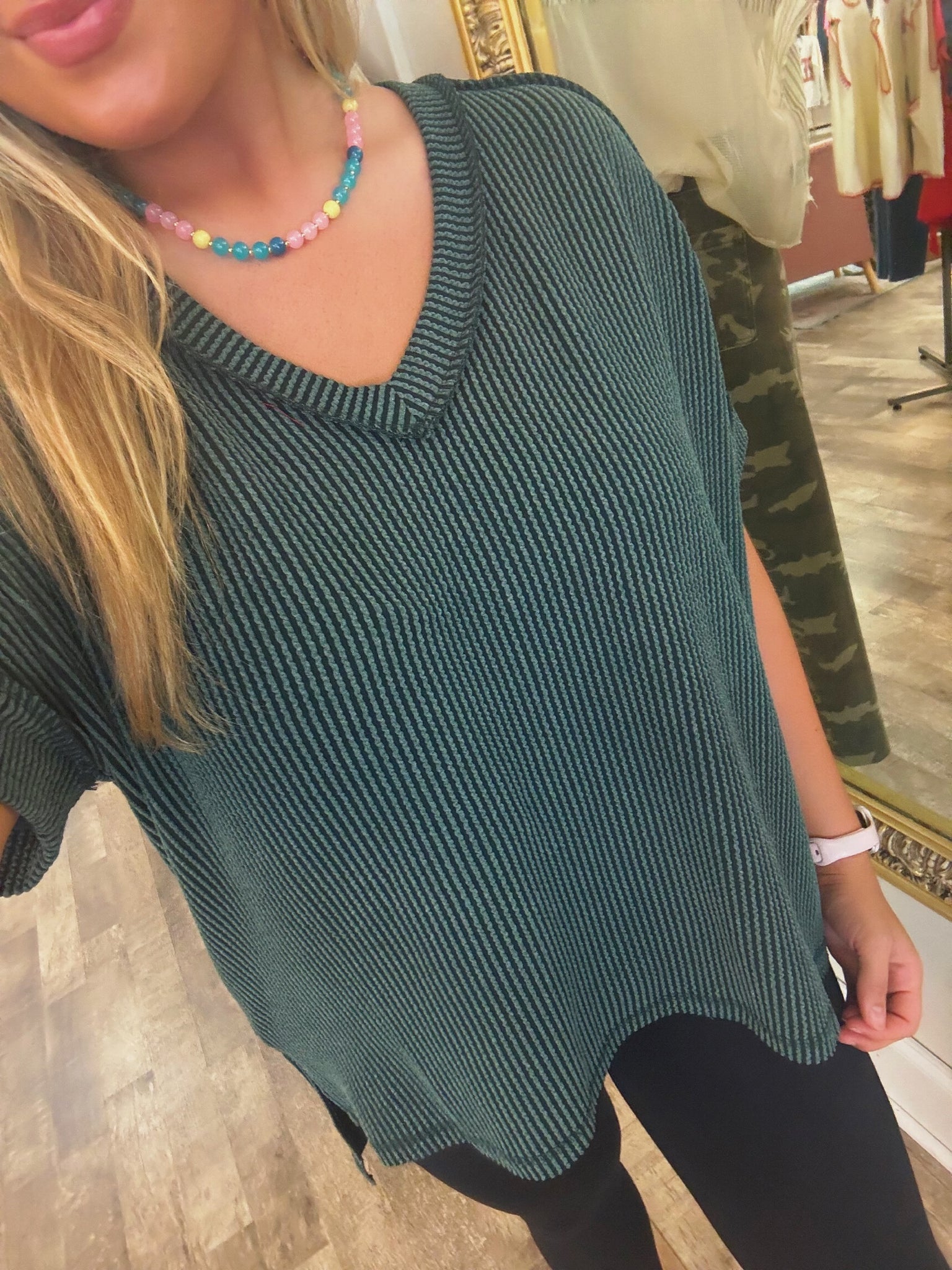 ribbed & ready top - hunter