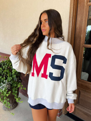 reversible mock-neck sweatshirt (MS/Mississippi)