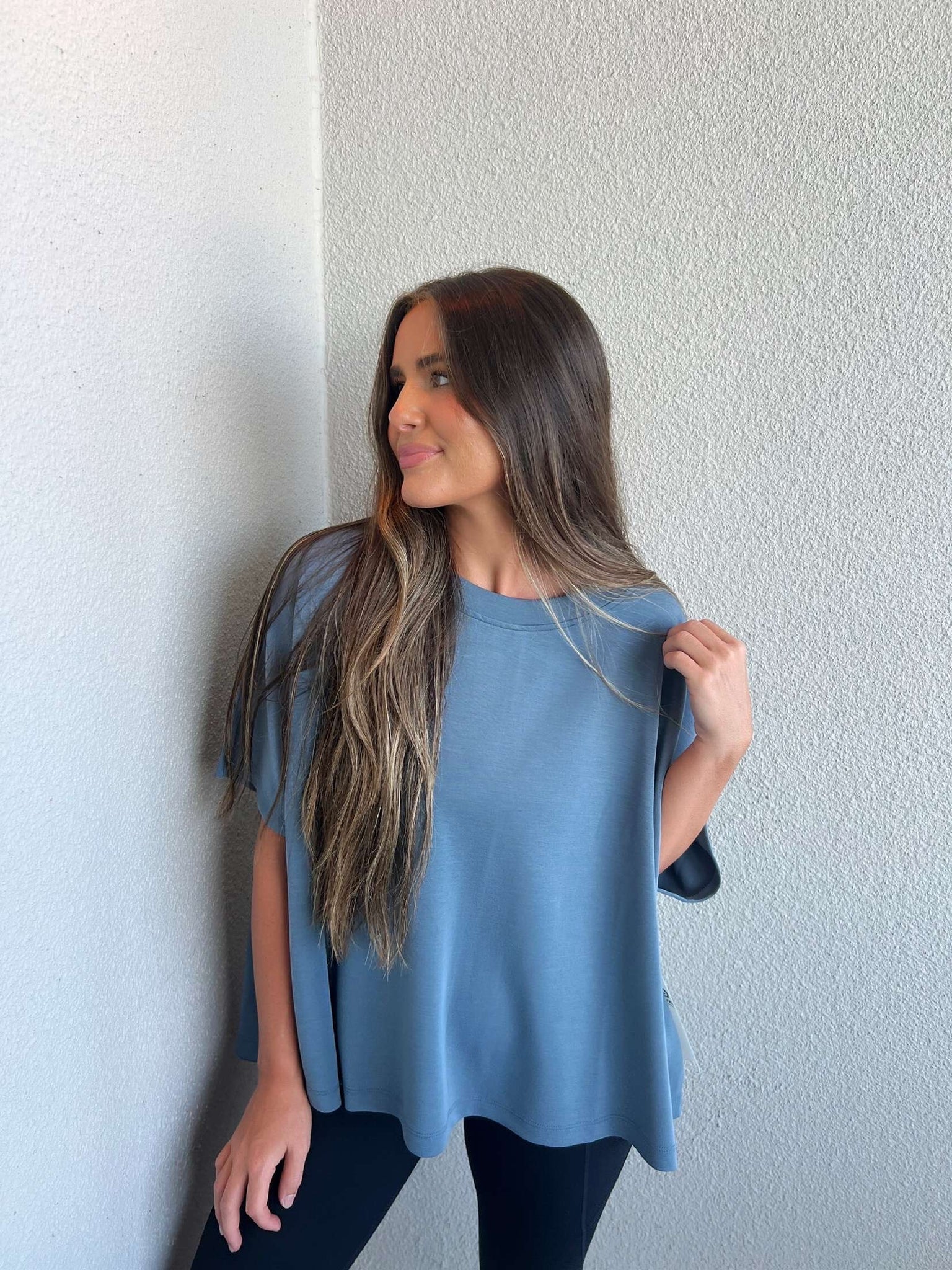 laguna boatneck top in denim