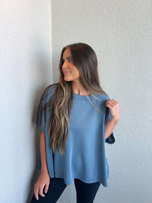 laguna boatneck top in denim