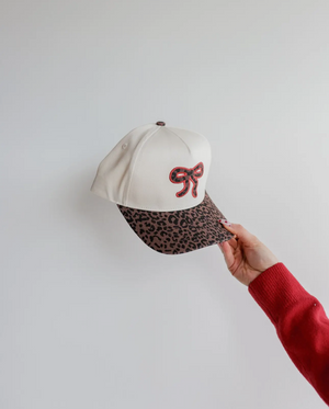cheetah bow trucker hat