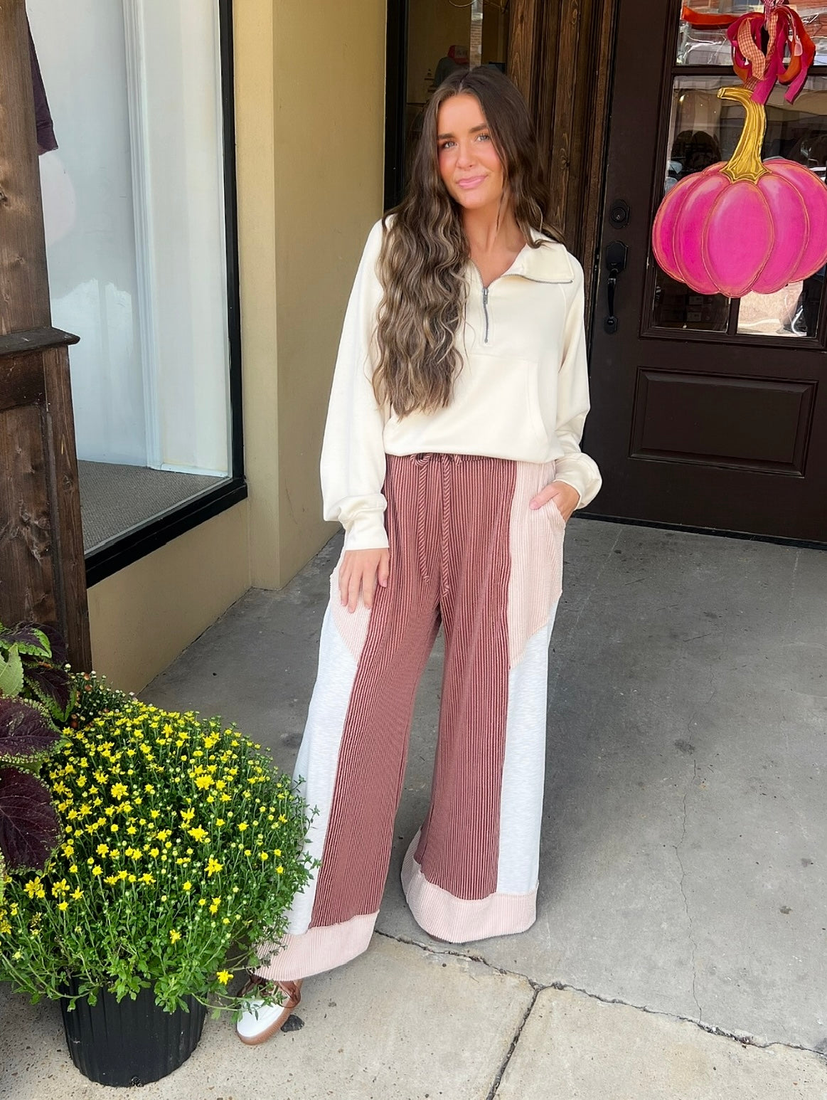 block it out wide ribbed pants