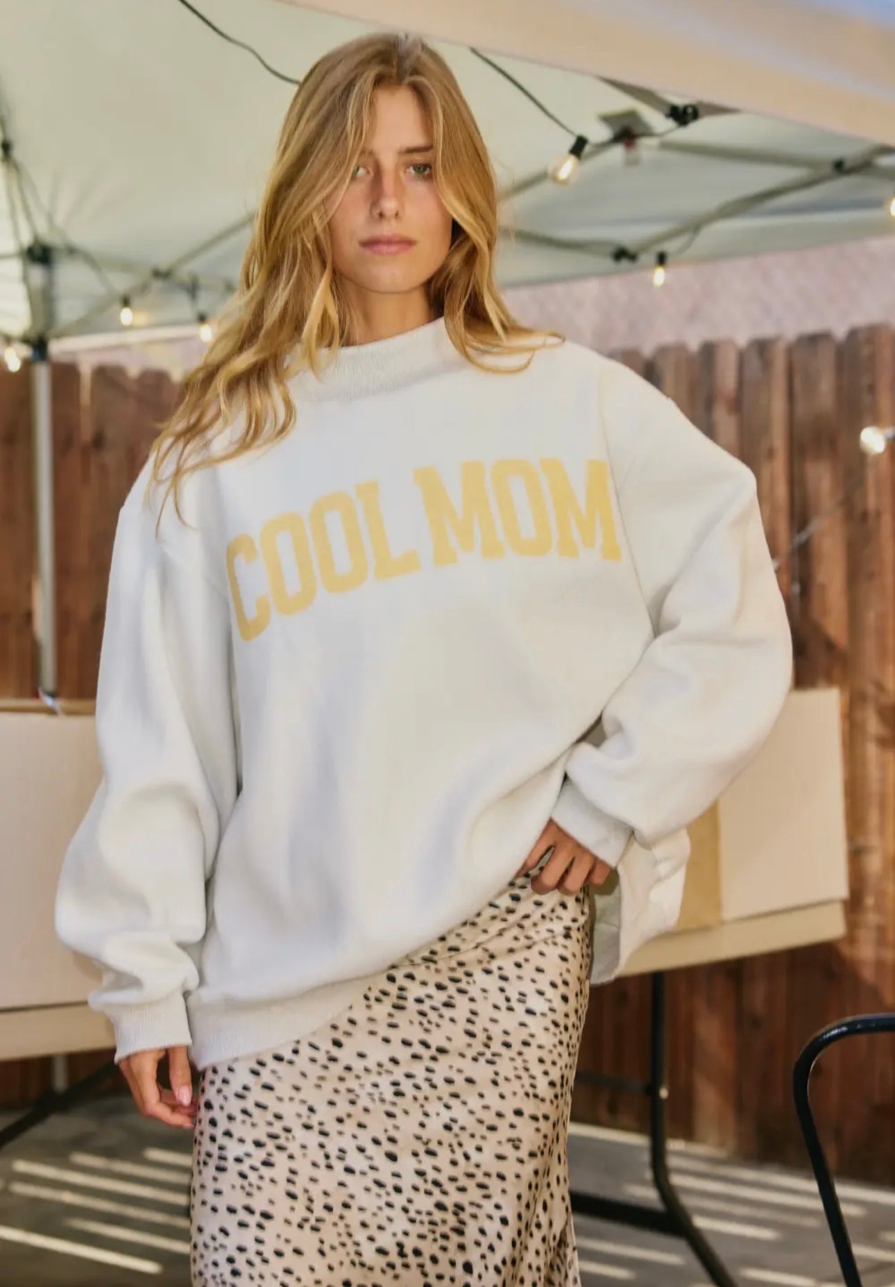Mother/ Cool Mom reversible mock neck
