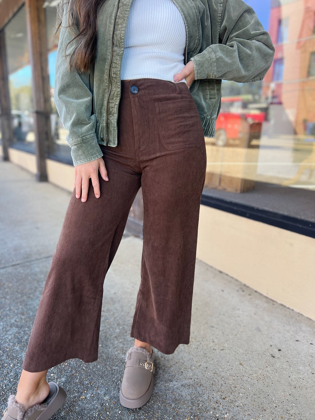 mousse corduroy cropped pant