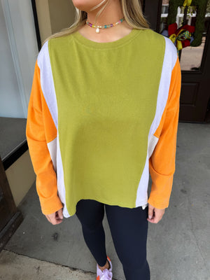 something comfy colorblock top