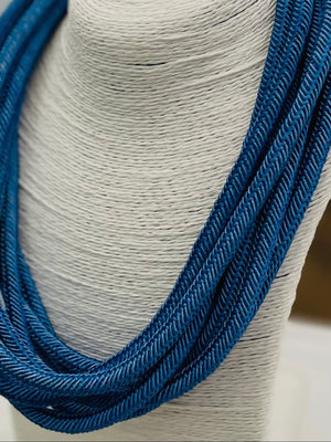 cobalt slub 8-strand necklace - 242