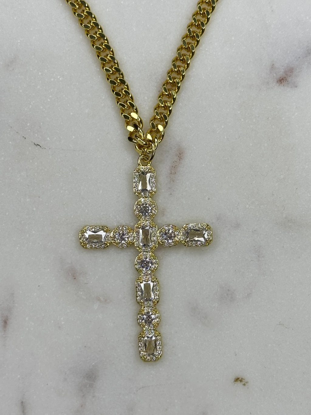 jto #5 jeweled cross necklace