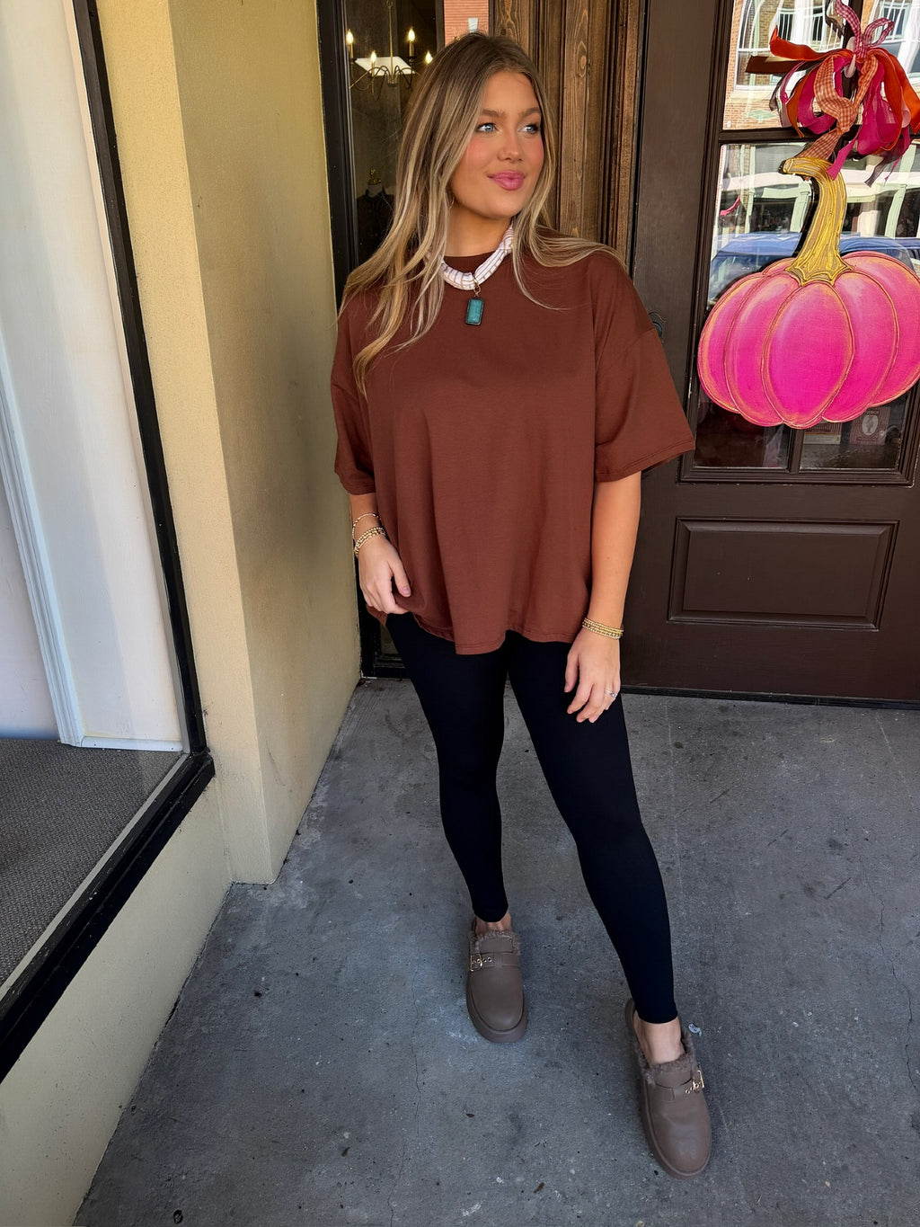 iris oversized tee in brown