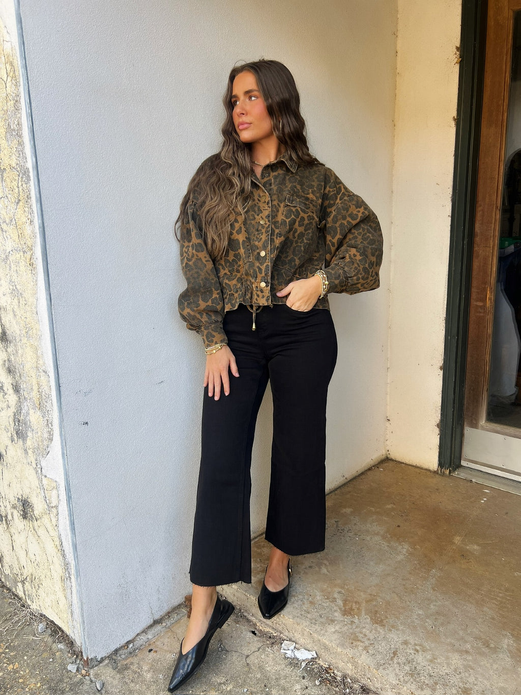 cheetah denim jacket