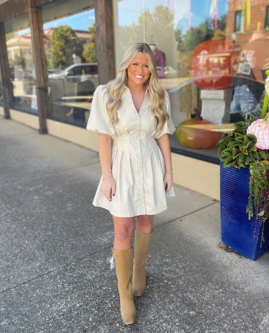 posey leather shirtdress