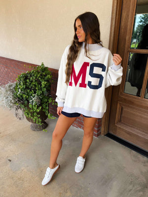 reversible mock-neck sweatshirt (MS/Mississippi)
