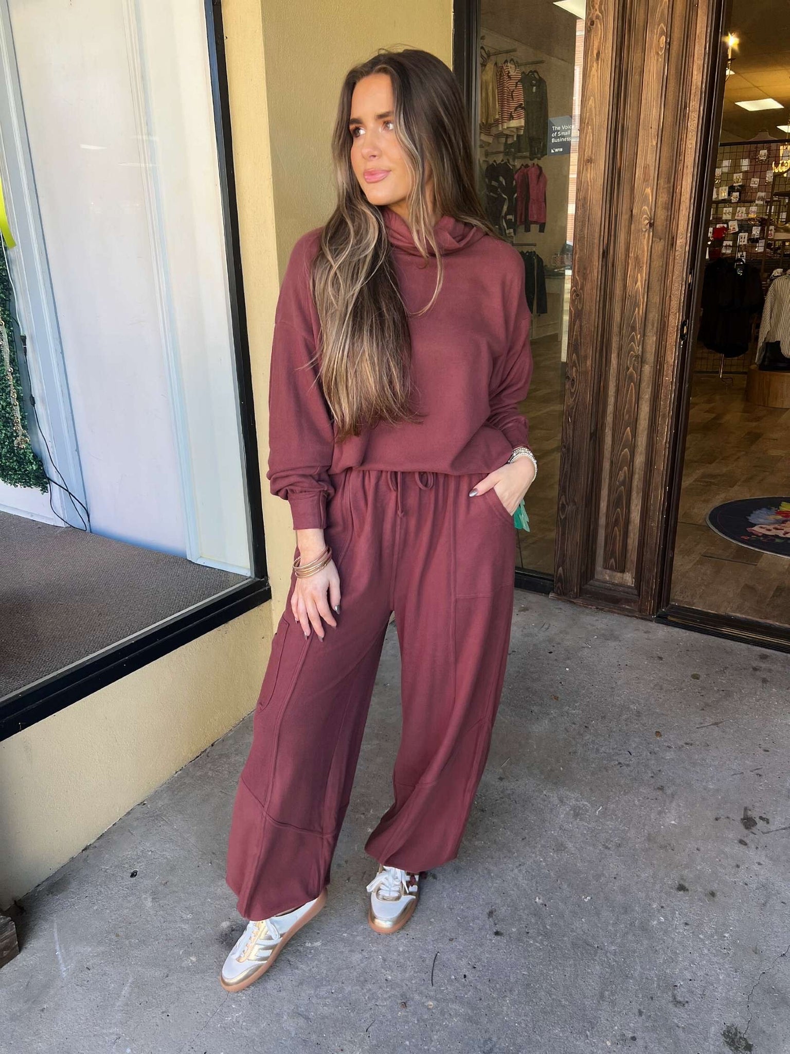 the best pant - burgundy