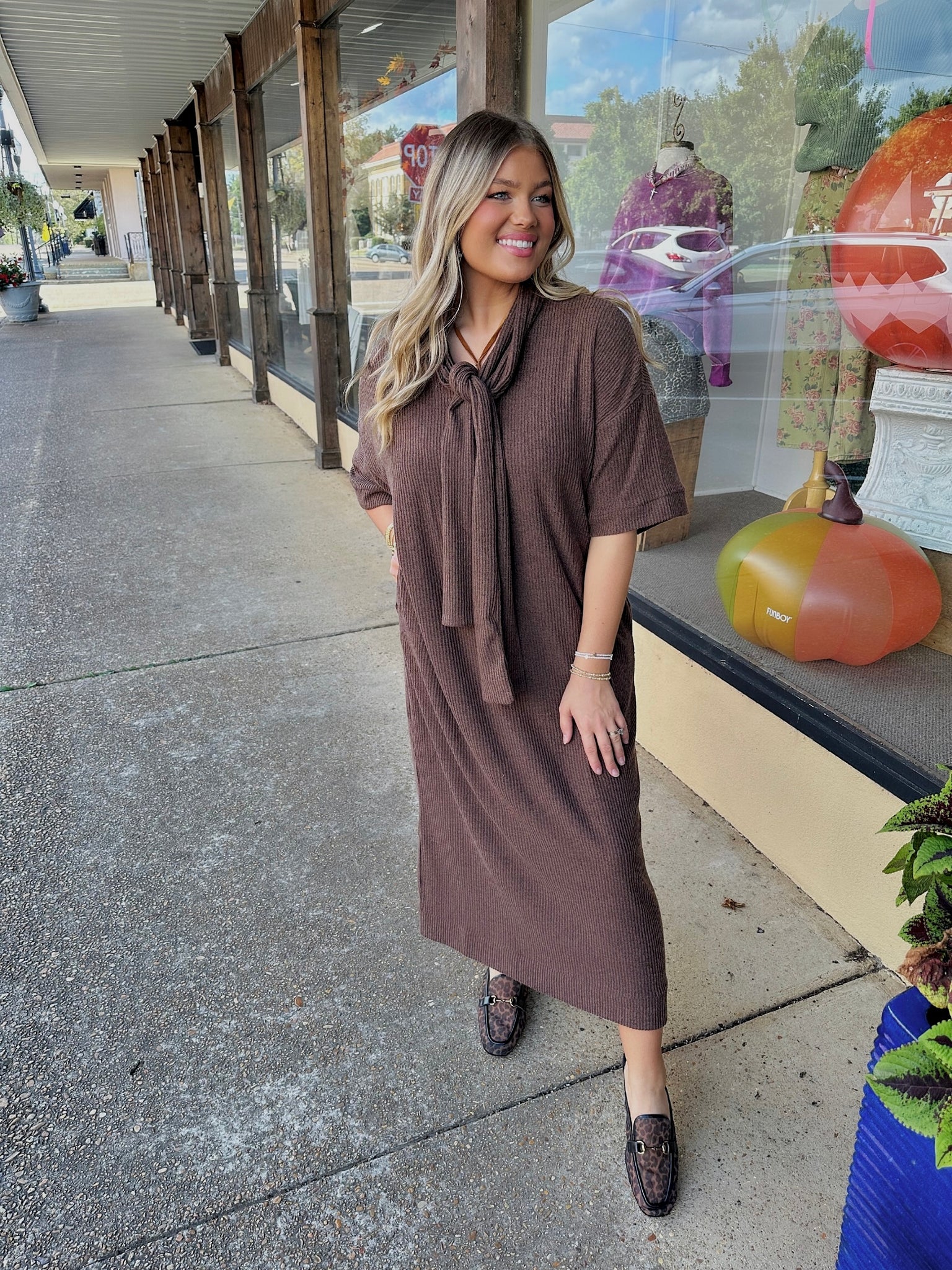sammy ribbed maxi in chocolate