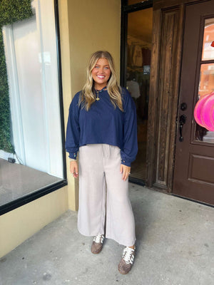 crossover top in navy