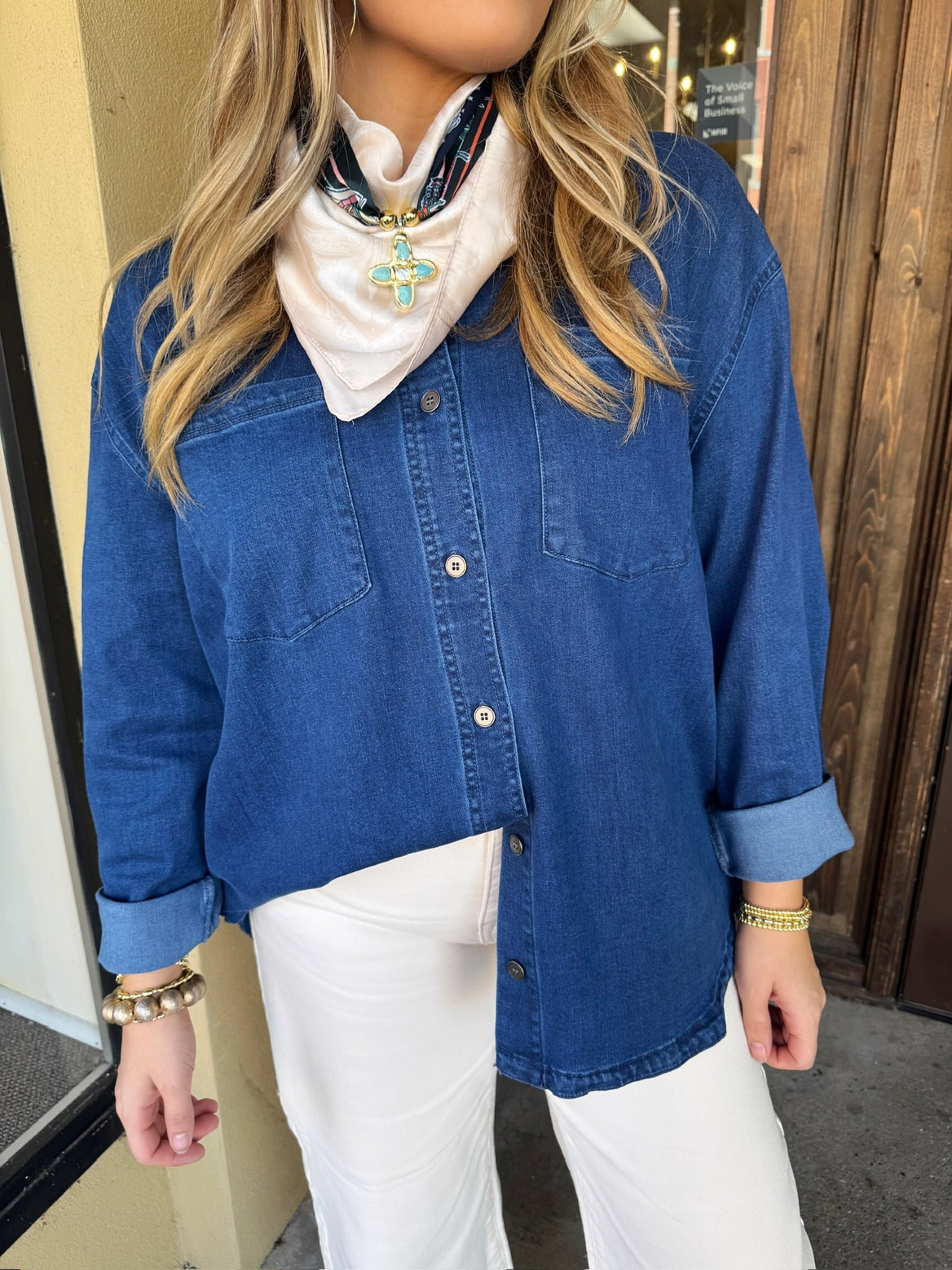 risen sutterland denim button up