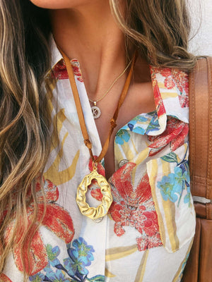 abbot leather necklace