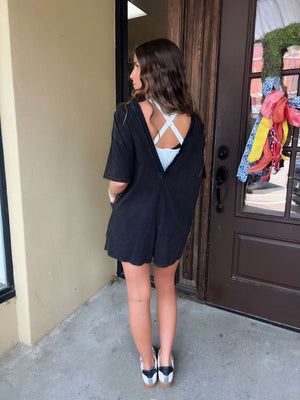 on the go romper - black