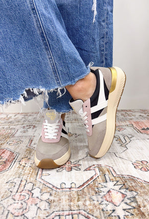 GOLA raven sneaker in wheat/black/feather grey