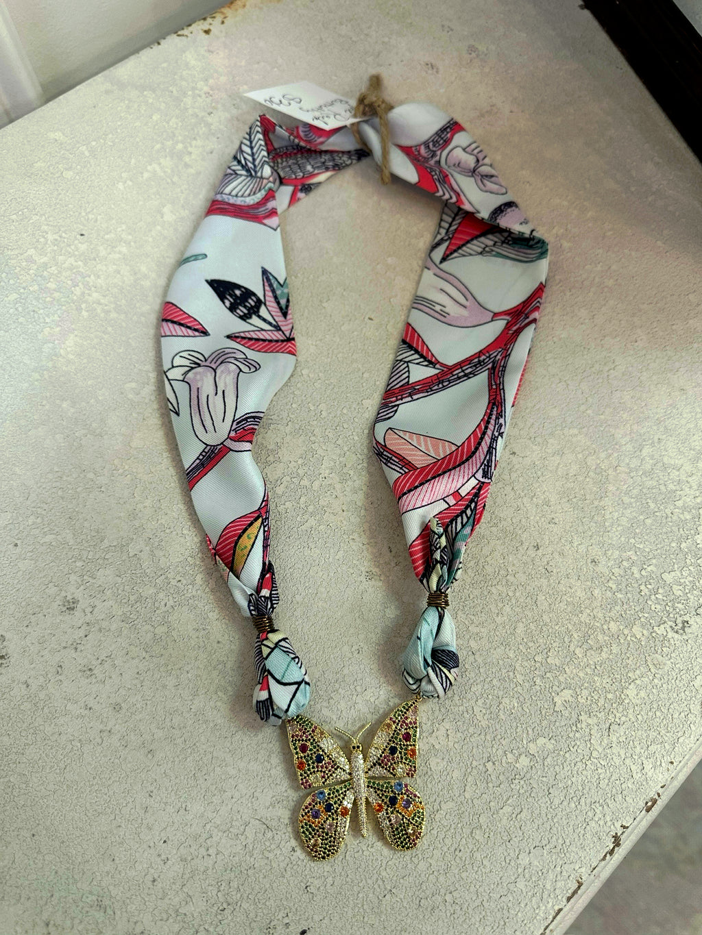 butterfly scarf necklace