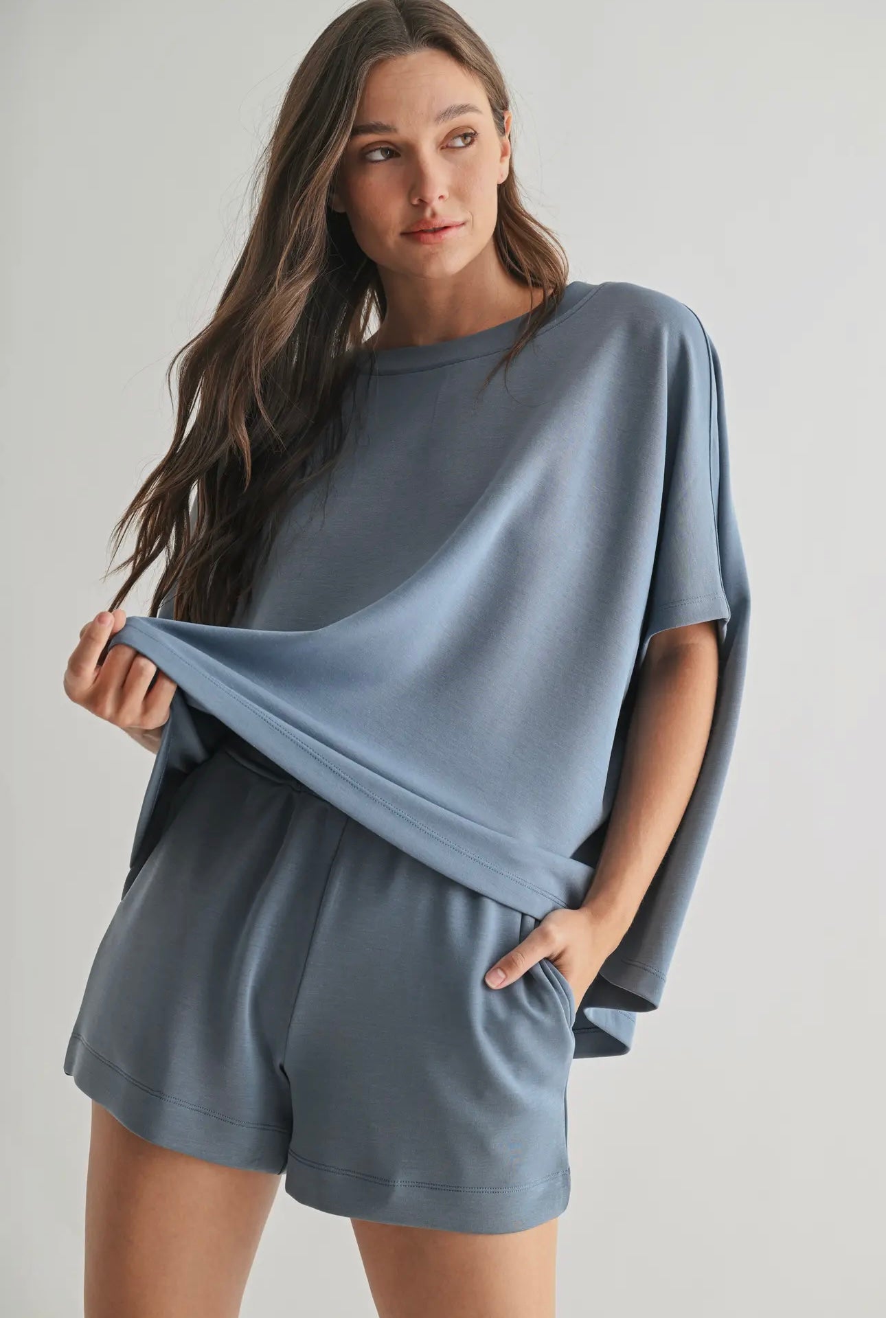 laguna boatneck top in denim
