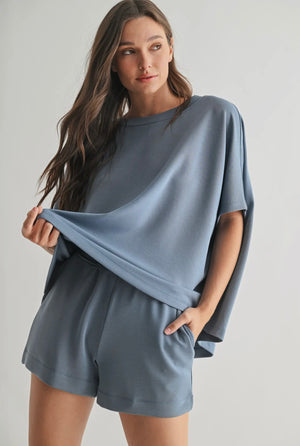 laguna boatneck top in denim