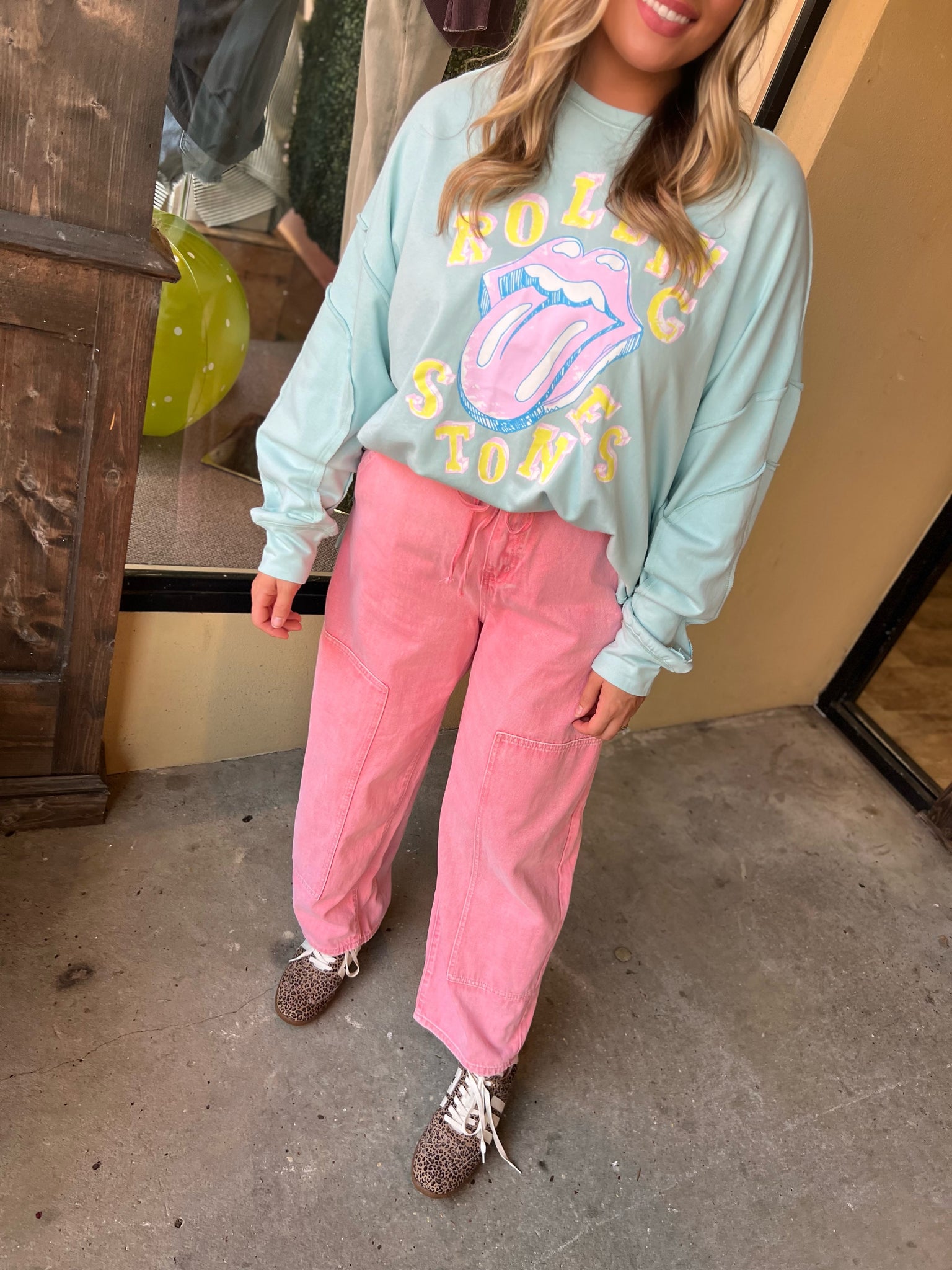 kensley barrel pant in pink