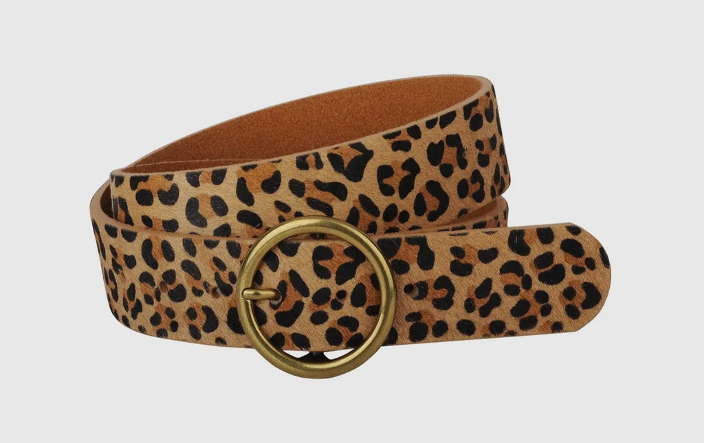leopard print calf hair belt
