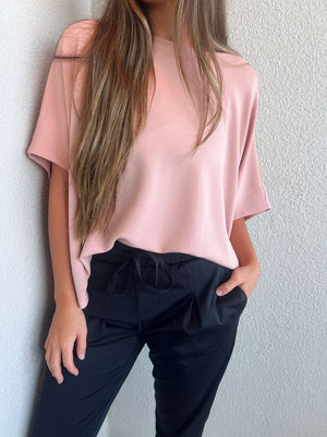 laguna boatneck top in misty rose