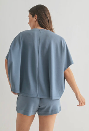 laguna boatneck top in denim