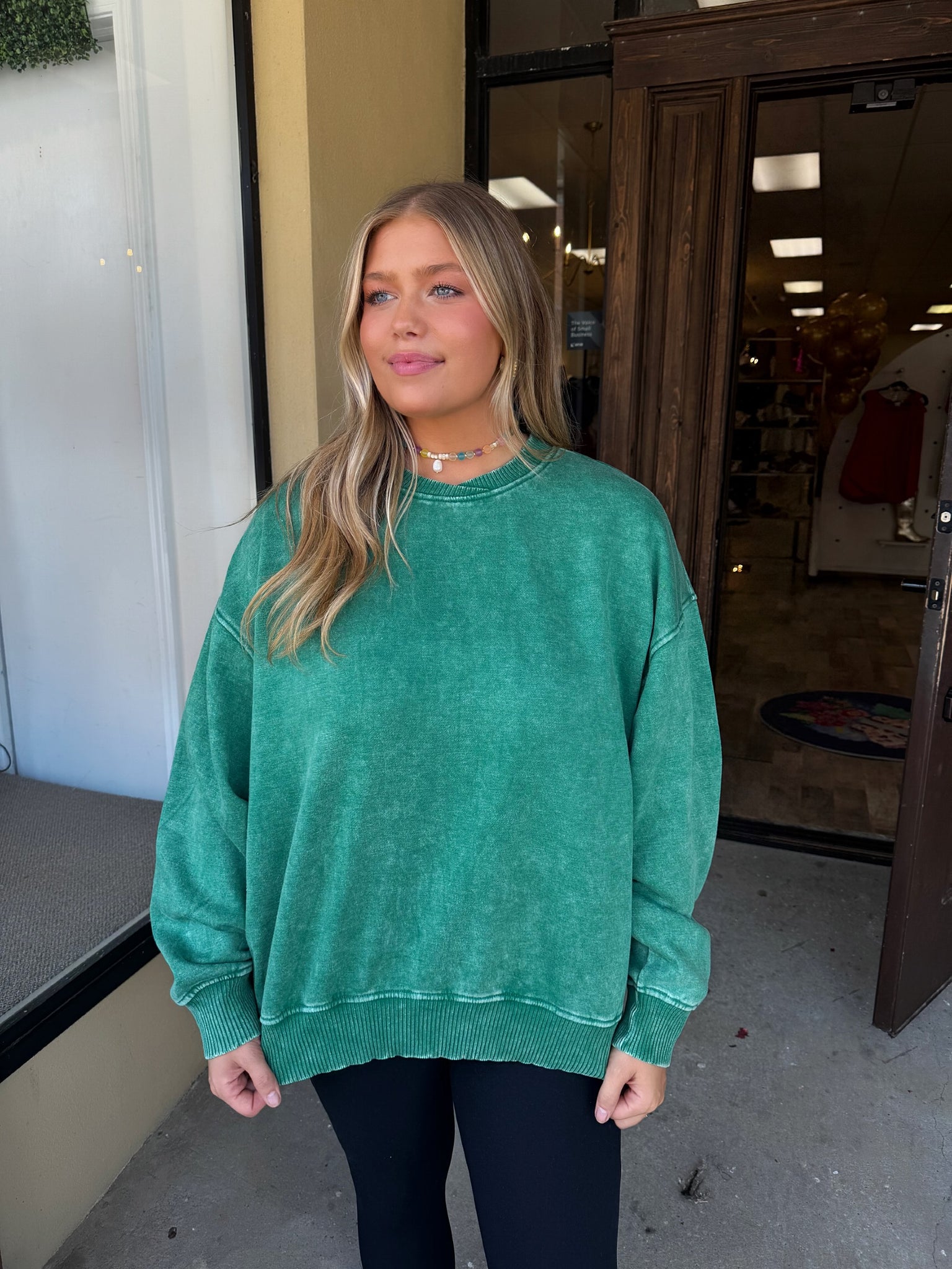 here for it sweatshirt in green