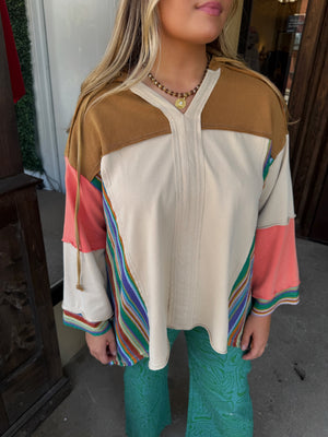 parker color block hoodie