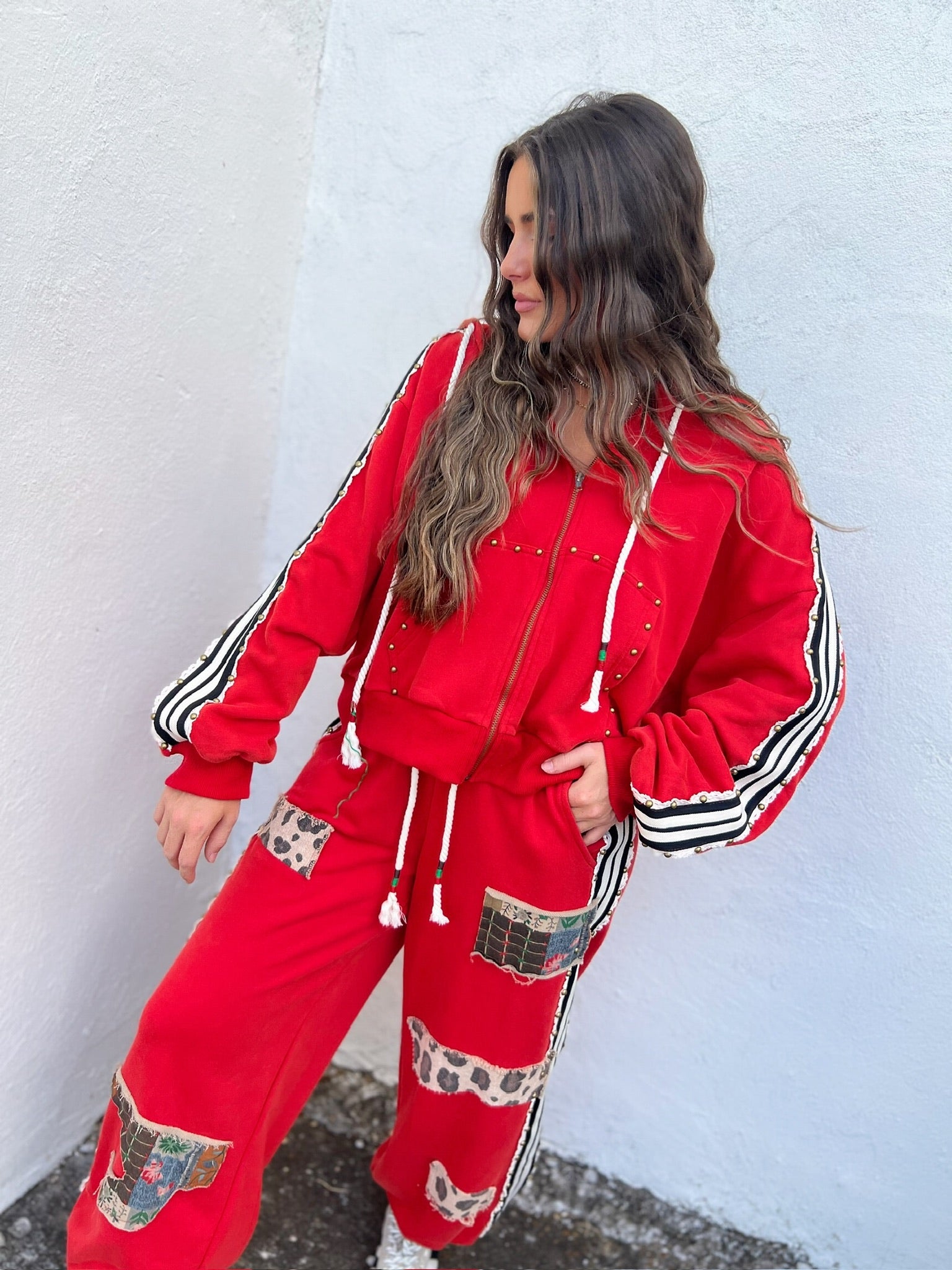 roxy red zip up hoodie