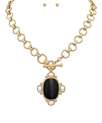 veda necklace black/gold
