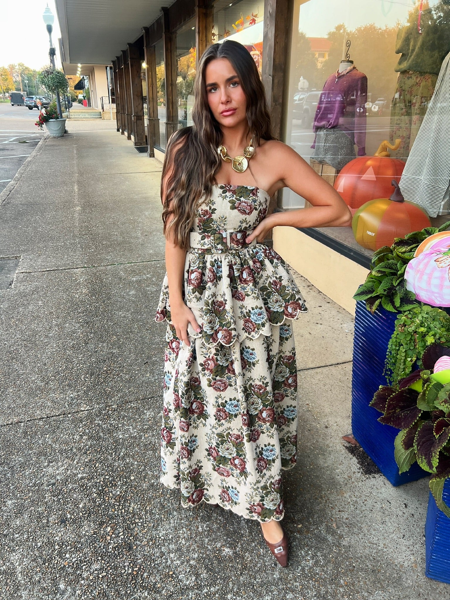 tapestry scalloped midi