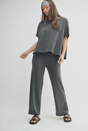 laguna boatneck top in ash grey