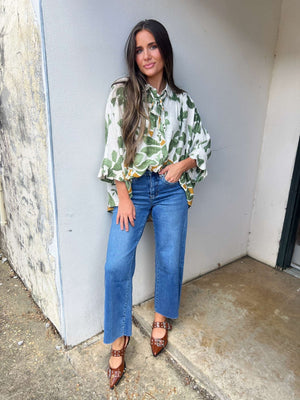 fall fever top in olive