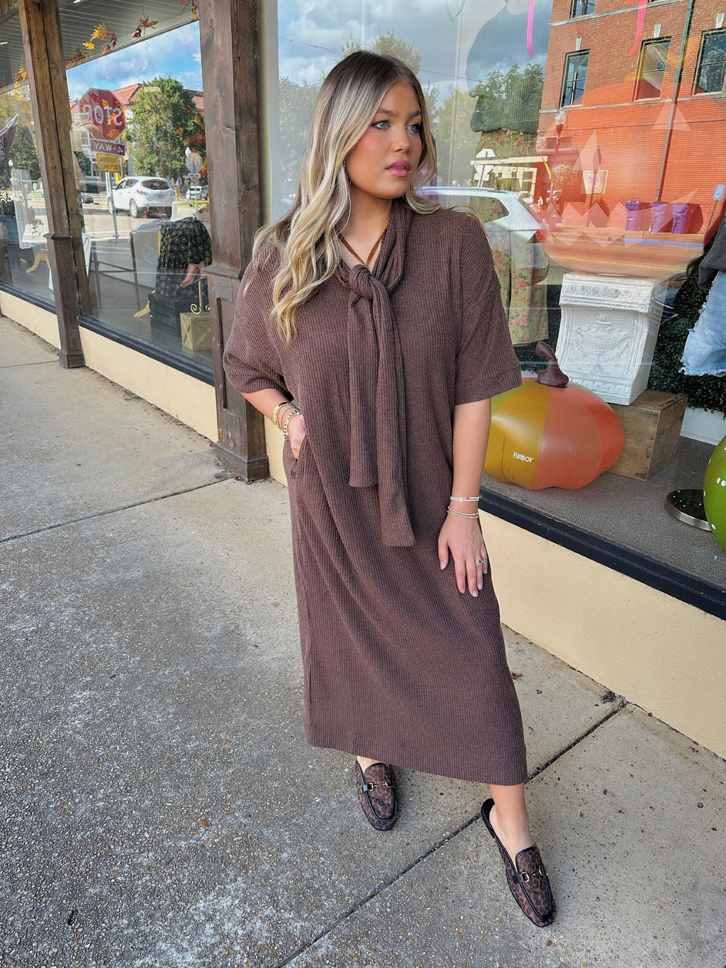 sammy ribbed maxi in chocolate