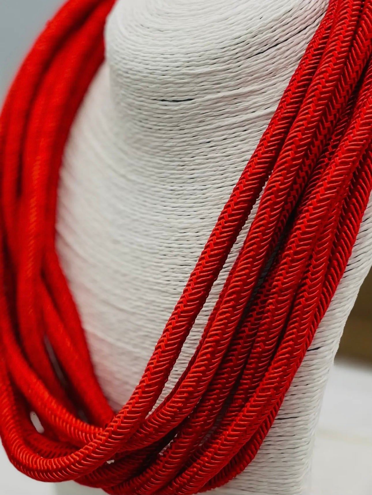red slub 8-strand necklace - 242