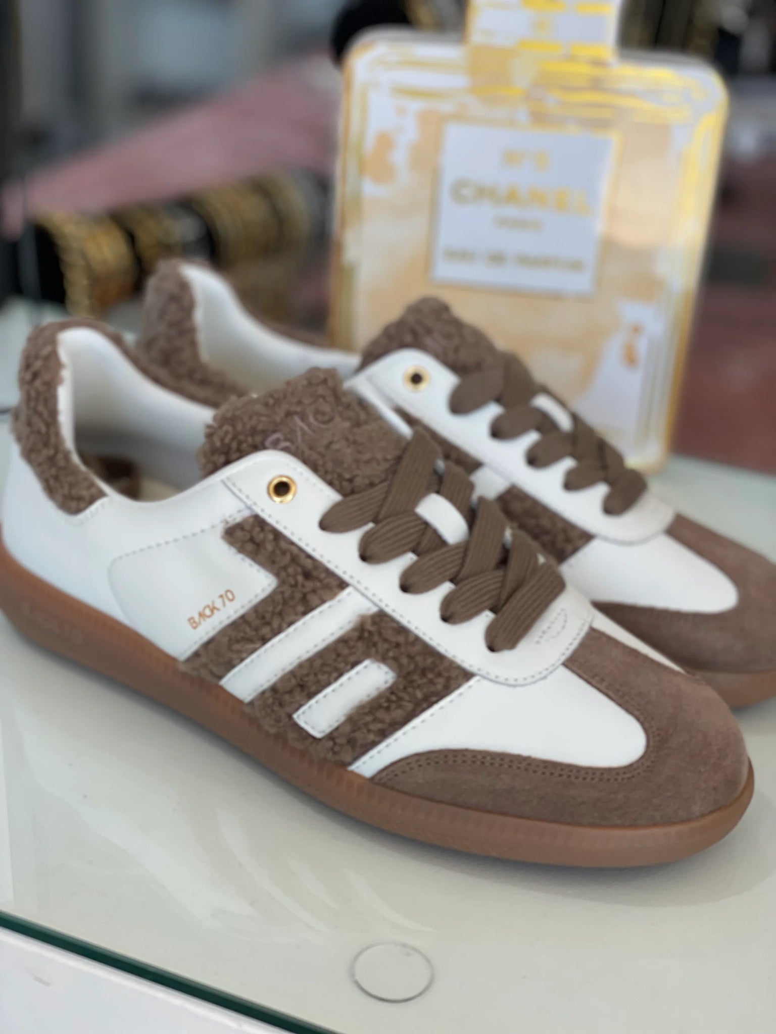 back 70 cloud sneaker - white brown