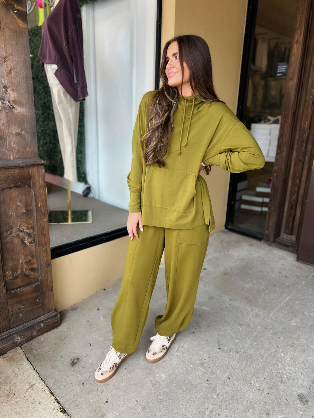 fieldstone pima cotton hoodie in olive