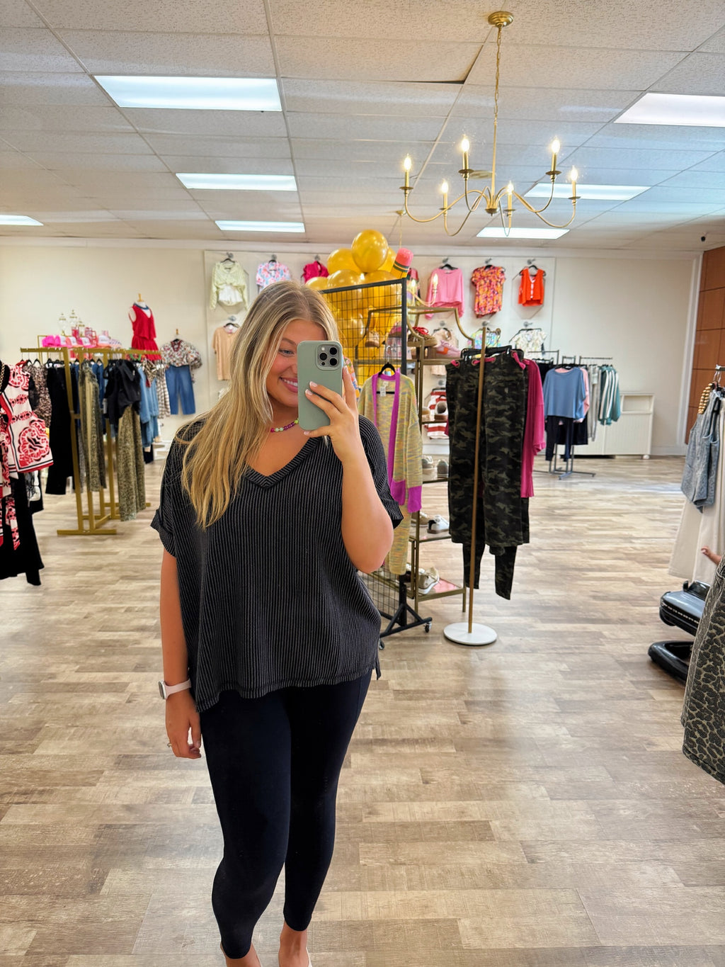 ribbed & ready top - charcoal