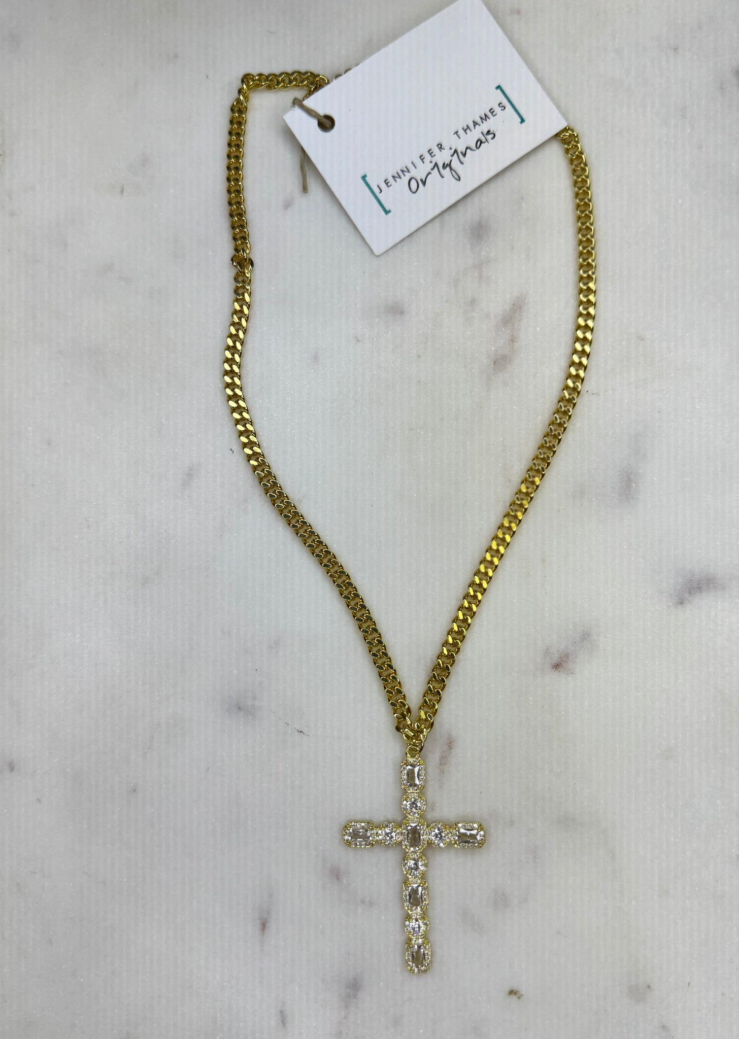 jto #5 jeweled cross necklace