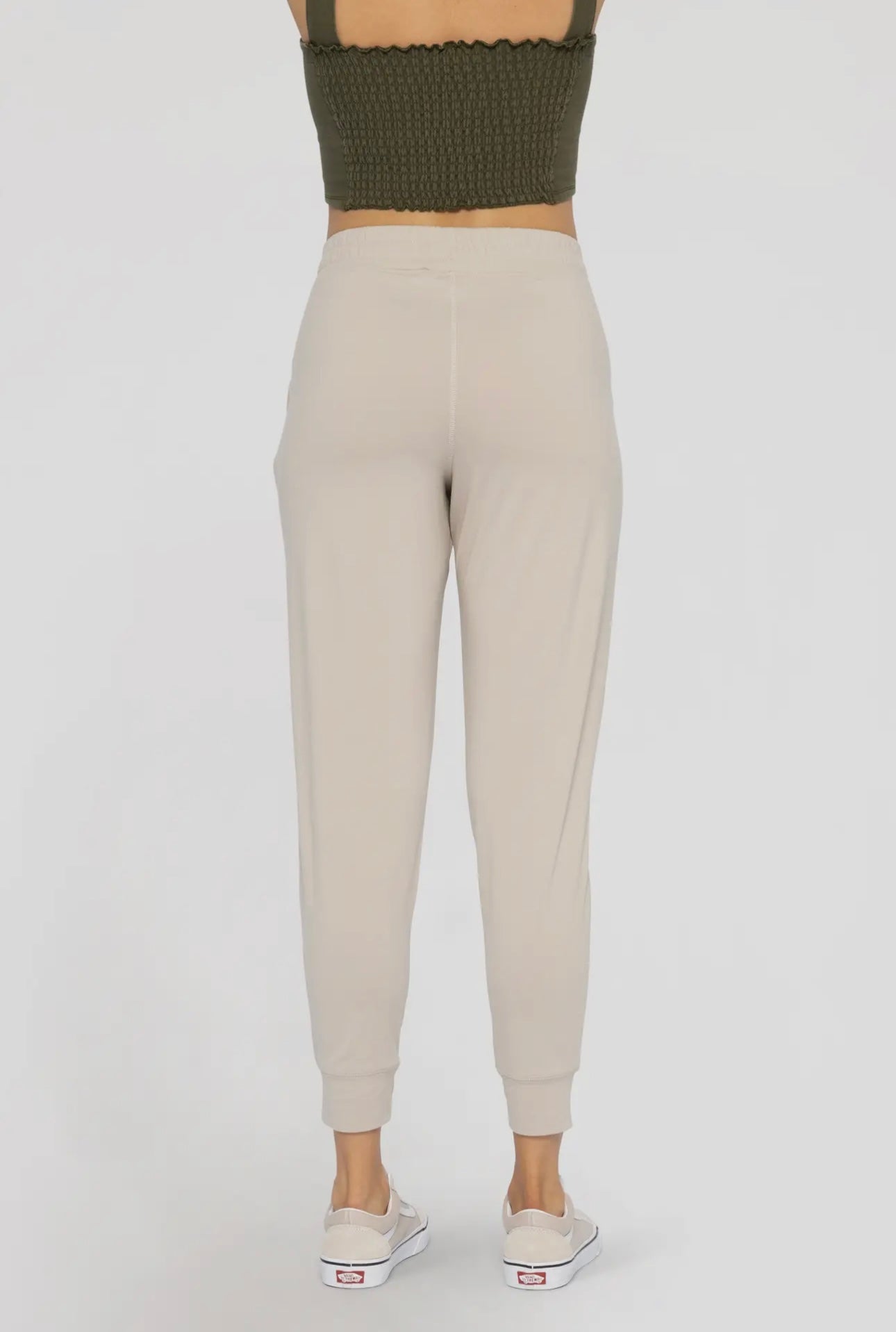 cozy flex everyday joggers in tan