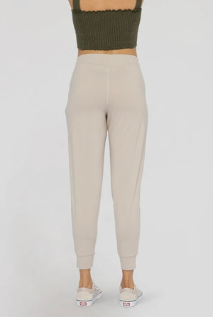 cozy flex everyday joggers in tan