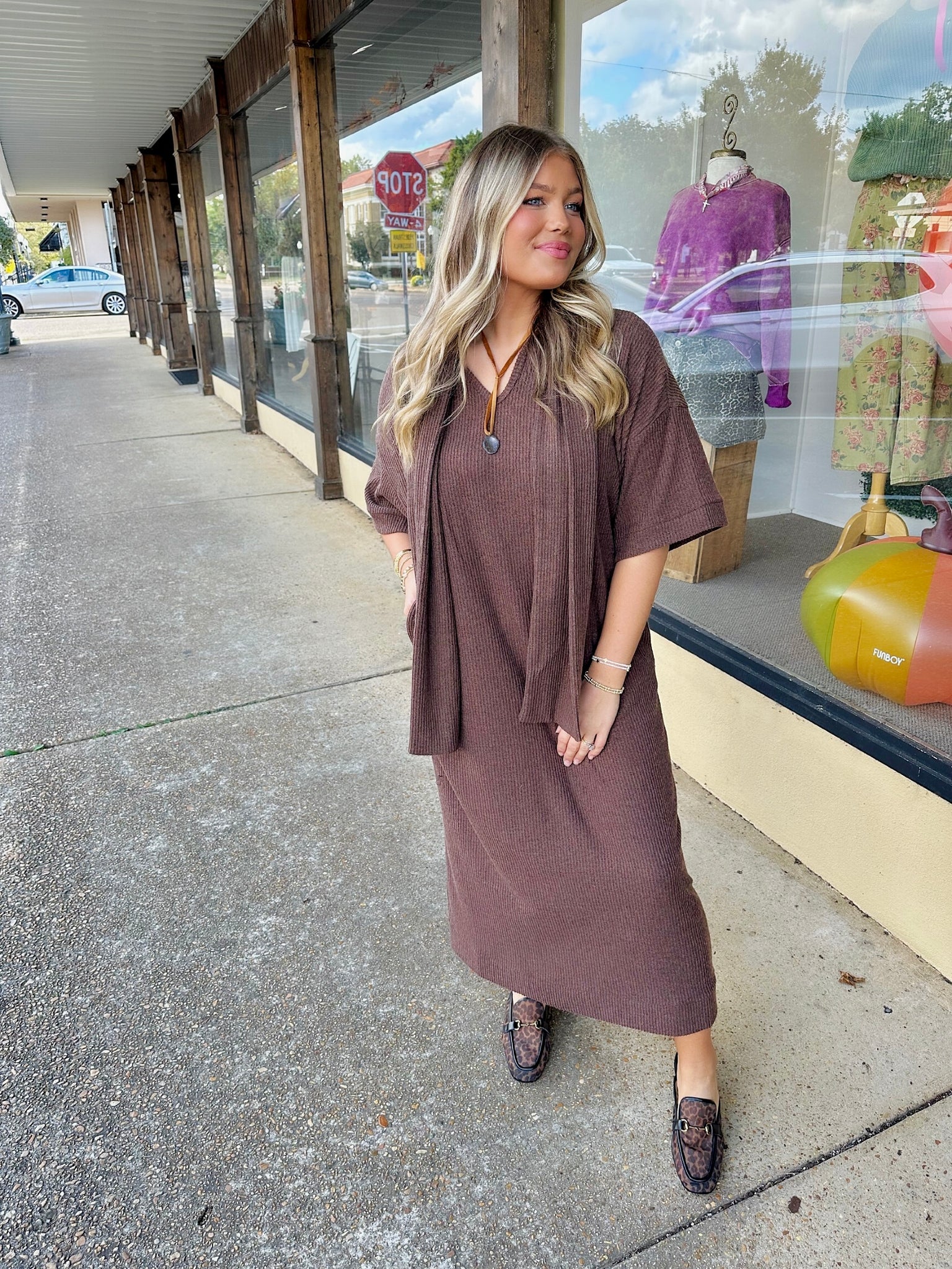 sammy ribbed maxi in chocolate