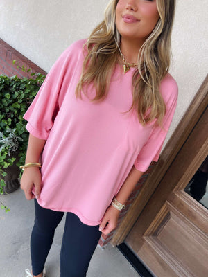 boyfriend tee - coral